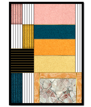Geometric Abstract Art with Textured Blocks and Gold Accents - Mi tienda