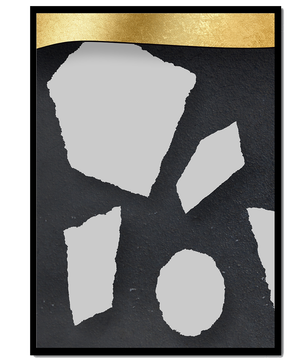 Abstract geometric design with golden accents and stone texture