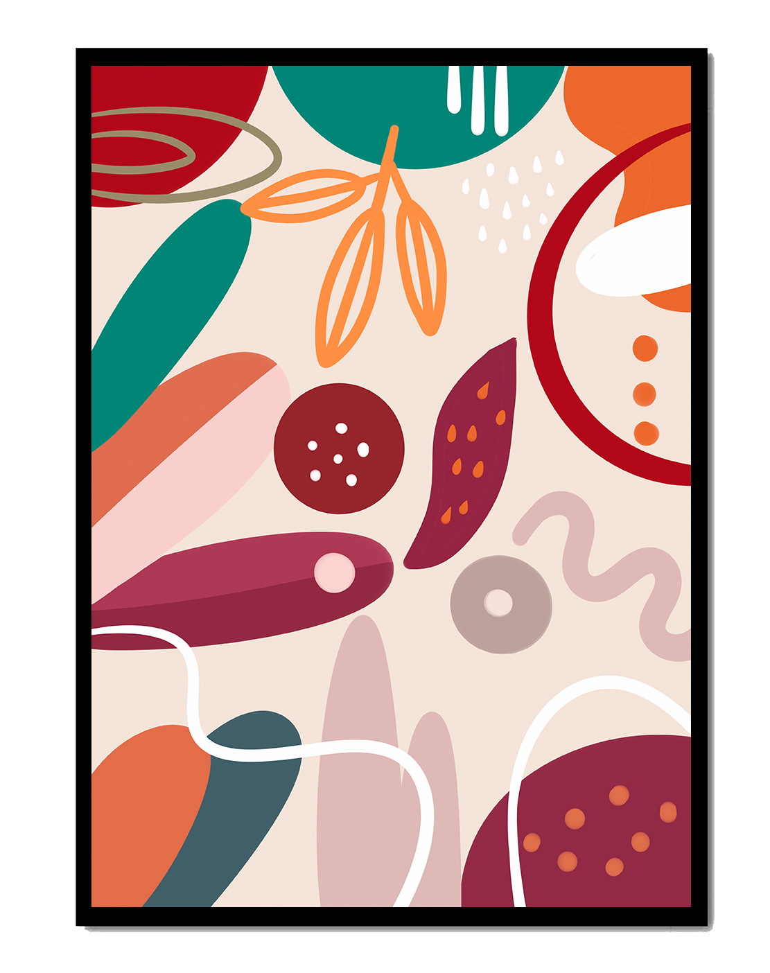Abstract colorful geometric shapes and patterns