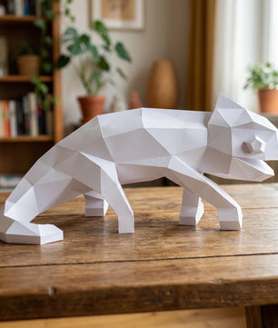 Chameleon Paper Sculpture - 34cm Large Lizard Decor - Low Poly Geometric Animal - 3D Papercraft Art - Modern Office Desk Decor - Reptile Gift - Mi tienda