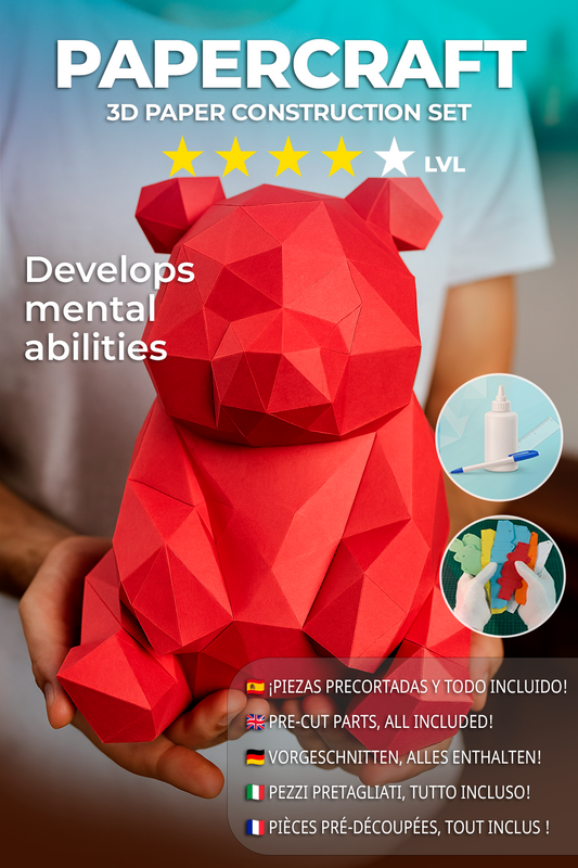 Figura constructor oso poligonal de papel, manualidad 3D para montar  26x21x21 — PaperCraft DIY PaperCraft DIY, hecha de cartulina de 180-200 g/m²