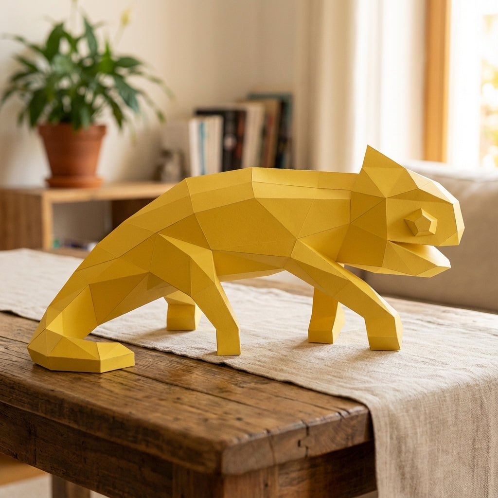 Chameleon Paper Sculpture - 34cm Large Lizard Decor - Low Poly Geometric Animal - 3D Papercraft Art - Modern Office Desk Decor - Reptile Gift - Mi tienda