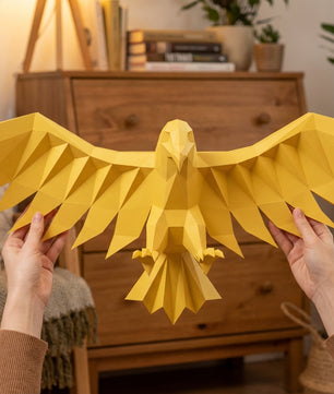 3D Eagle Wall Art Papercraft, Polygonal Bird Figure for Assembly – DIY Geometric Sculpture, Unique Home Decor for Creative Workspace - Mi tienda