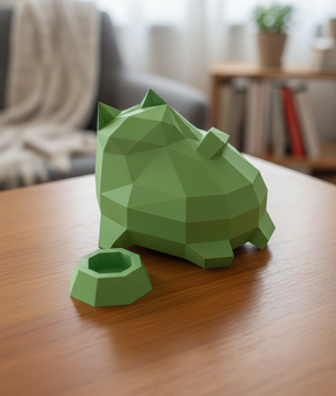 Polygonal paper cat builder figure in fun style, 3D craft for assembly 30 x 25 x 19 – papercraft DIY - Mi tienda