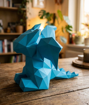 3D small polygonal paper dragon for assembly 23 x 29 x 29 – papercraft DIY kit, modern cardboard sculpture, creative geometric home decoration - Mi tienda