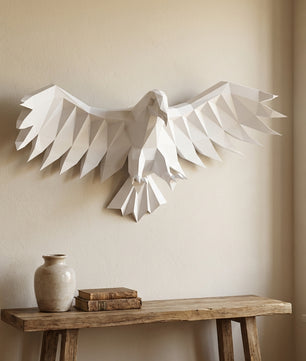 3D Eagle Wall Art Papercraft, Polygonal Bird Figure for Assembly – DIY Geometric Sculpture, Unique Home Decor for Creative Workspace - Mi tienda