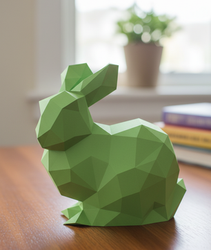 Figura constructor conejo poligonal de papel, manualidad 3D para montar 24X24X19 — PaperCraft DIY, figura de cartón para decoración del hogar