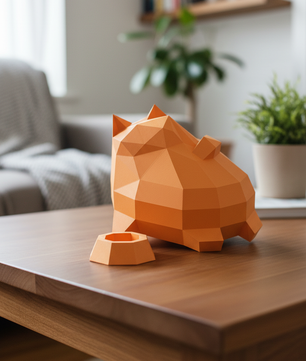 Polygonal paper cat builder figure in fun style, 3D craft for assembly 30 x 25 x 19 – papercraft DIY - Mi tienda