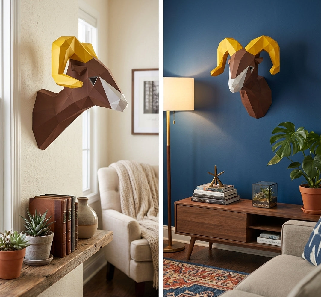 Astronauta pequeño en cohete 3D, figura de papel poligonal para manualidades, 42x32x11 – Manualidad DIY, escultura geométrica moderna para decoración de pared