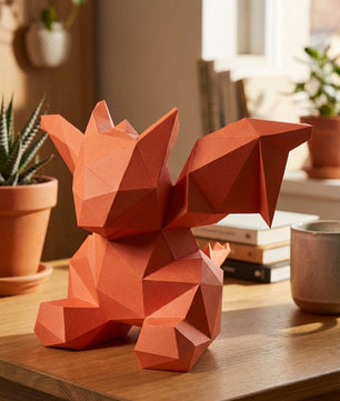 3D small polygonal paper dragon for assembly 23 x 29 x 29 – papercraft DIY kit, modern cardboard sculpture, creative geometric home decoration - Mi tienda