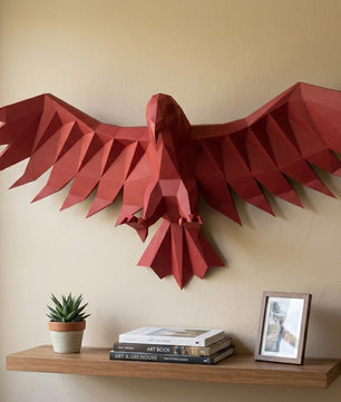 3D Eagle Wall Art Papercraft, Polygonal Bird Figure for Assembly – DIY Geometric Sculpture, Unique Home Decor for Creative Workspace - Mi tienda