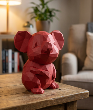 3D polygonal paper mouse for assembly 25 x 30 x 24 – decorative papercraft DIY kit, modern cardboard sculpture, geometric home decoration - Mi tienda