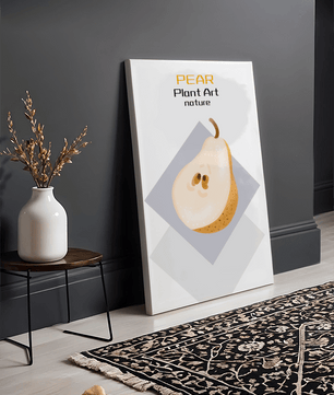 Pear illustration with modern minimalistic design and soft color palette - Mi tienda