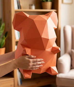 Own polygonal hamster papercraft – 3D modern geometric sculpture, 44 ready-to-fold pieces, size 30x26x20 cm, creative paper animal decor for any space - Mi tienda