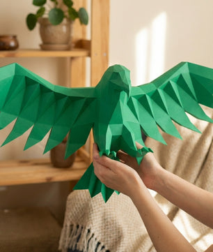 3D Eagle Wall Art Papercraft, Polygonal Bird Figure for Assembly – DIY Geometric Sculpture, Unique Home Decor for Creative Workspace - Mi tienda