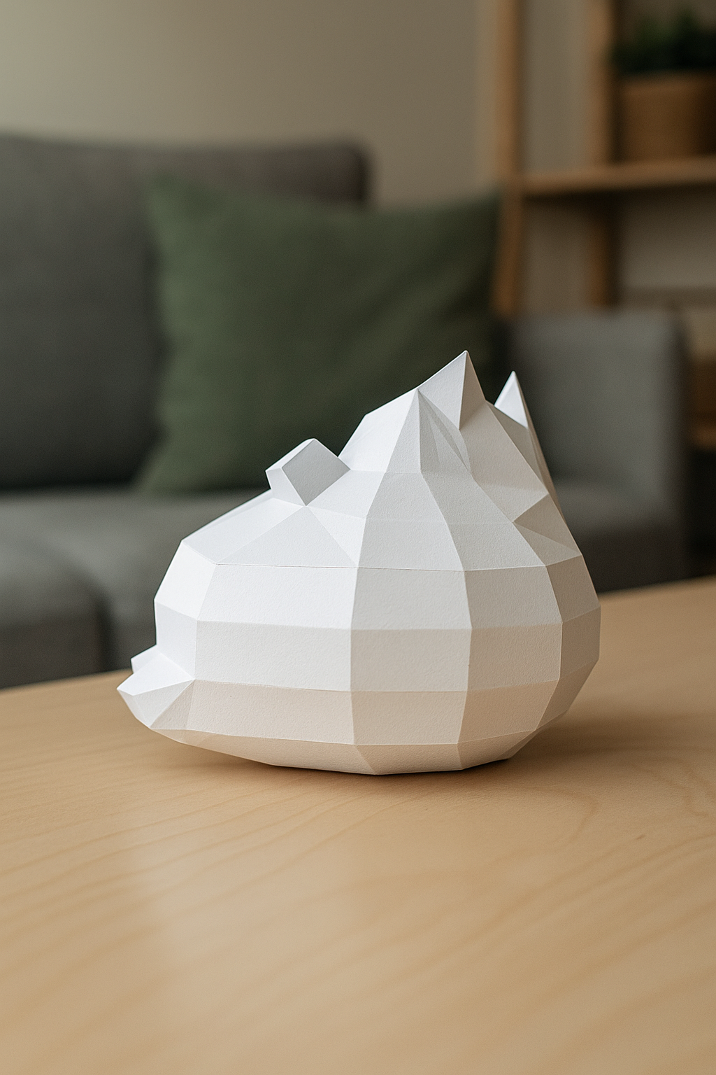 Polygonal paper cat builder figure in fun style, 3D craft for assembly 30 x 25 x 19 – papercraft DIY - Mi tienda