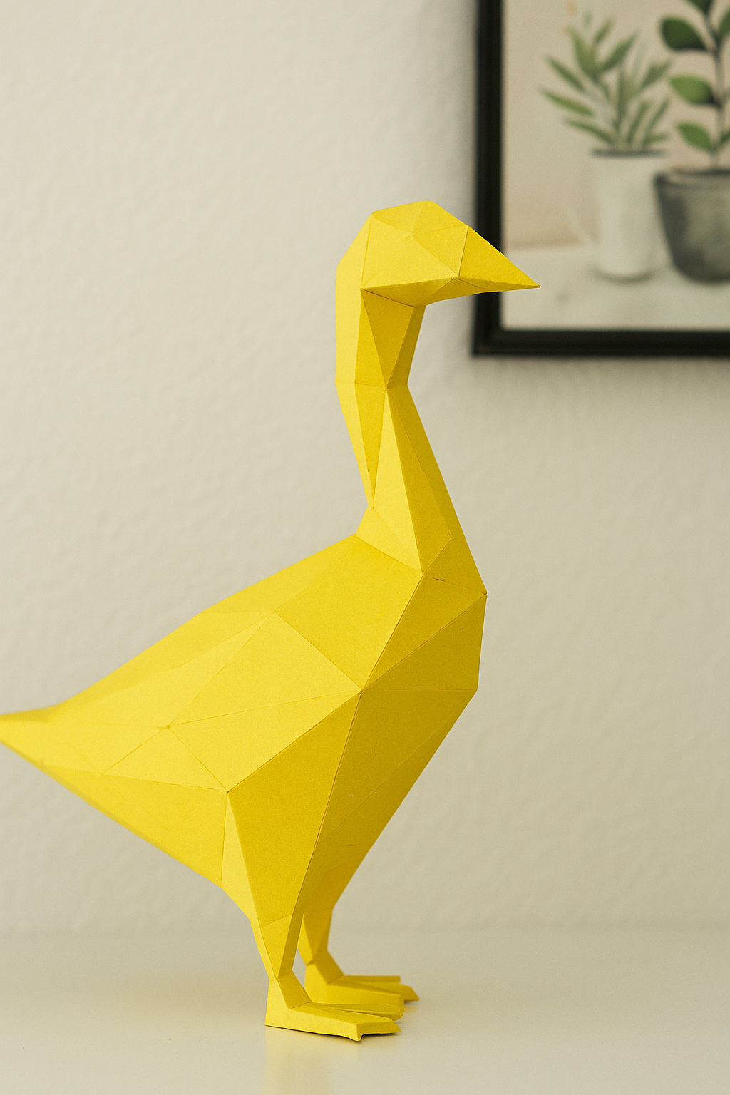 Figura constructor ganso poligonal de papel, manualidad 3D para montar 14x32x23 — PaperCraft DIY