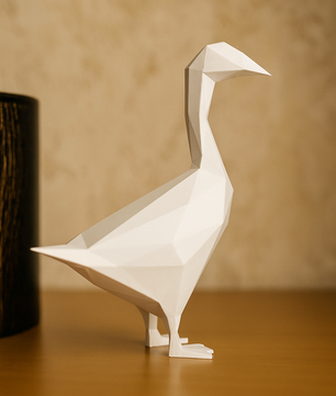 Figura constructor ganso poligonal de papel, manualidad 3D para montar 14x32x23 — PaperCraft DIY