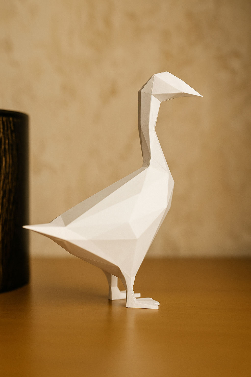 Figura constructor ganso poligonal de papel, manualidad 3D para montar 14x32x23 — PaperCraft DIY