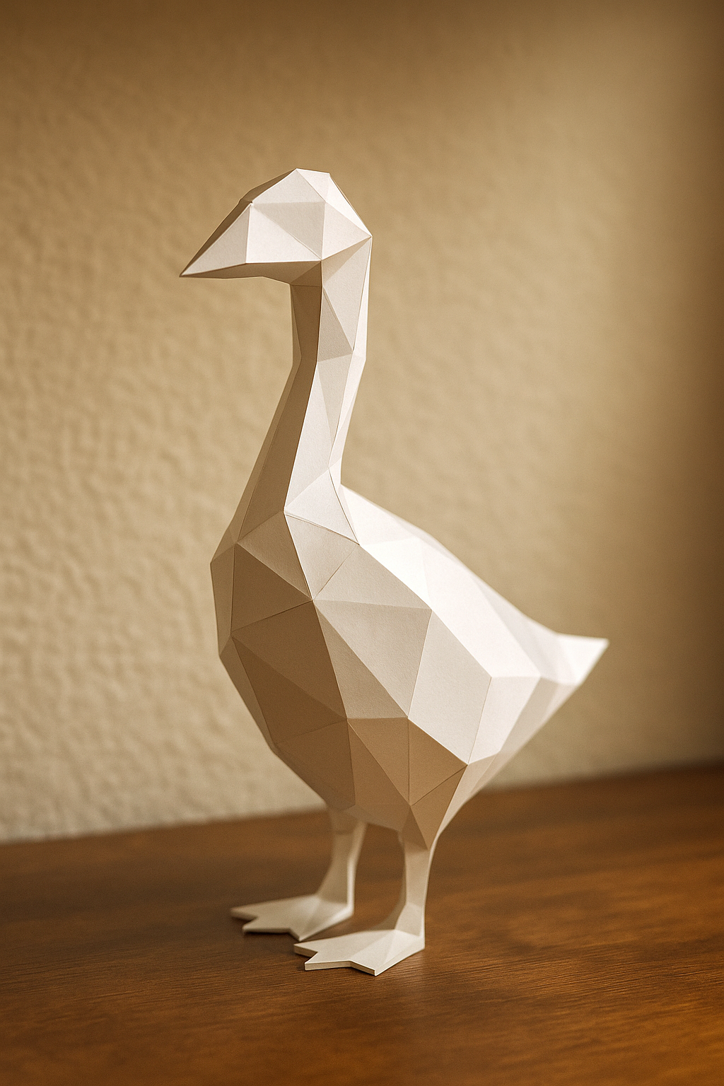 Figura constructor ganso poligonal de papel, manualidad 3D para montar 14x32x23 — PaperCraft DIY