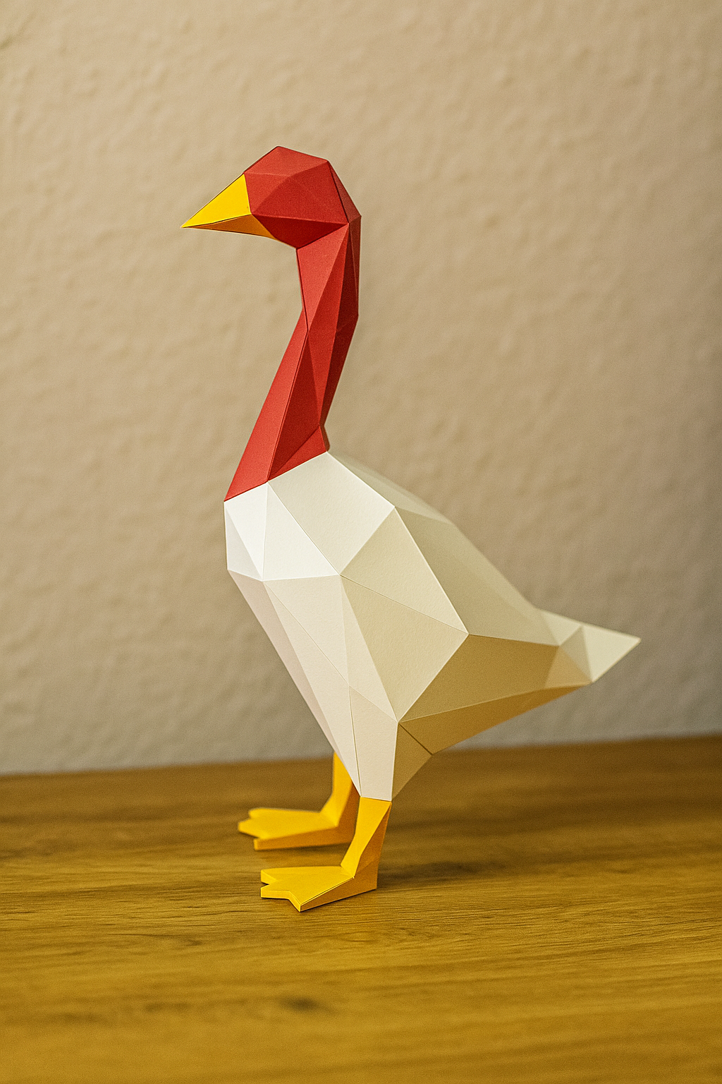 Figura constructor ganso poligonal de papel, manualidad 3D para montar 14x32x23 — PaperCraft DIY
