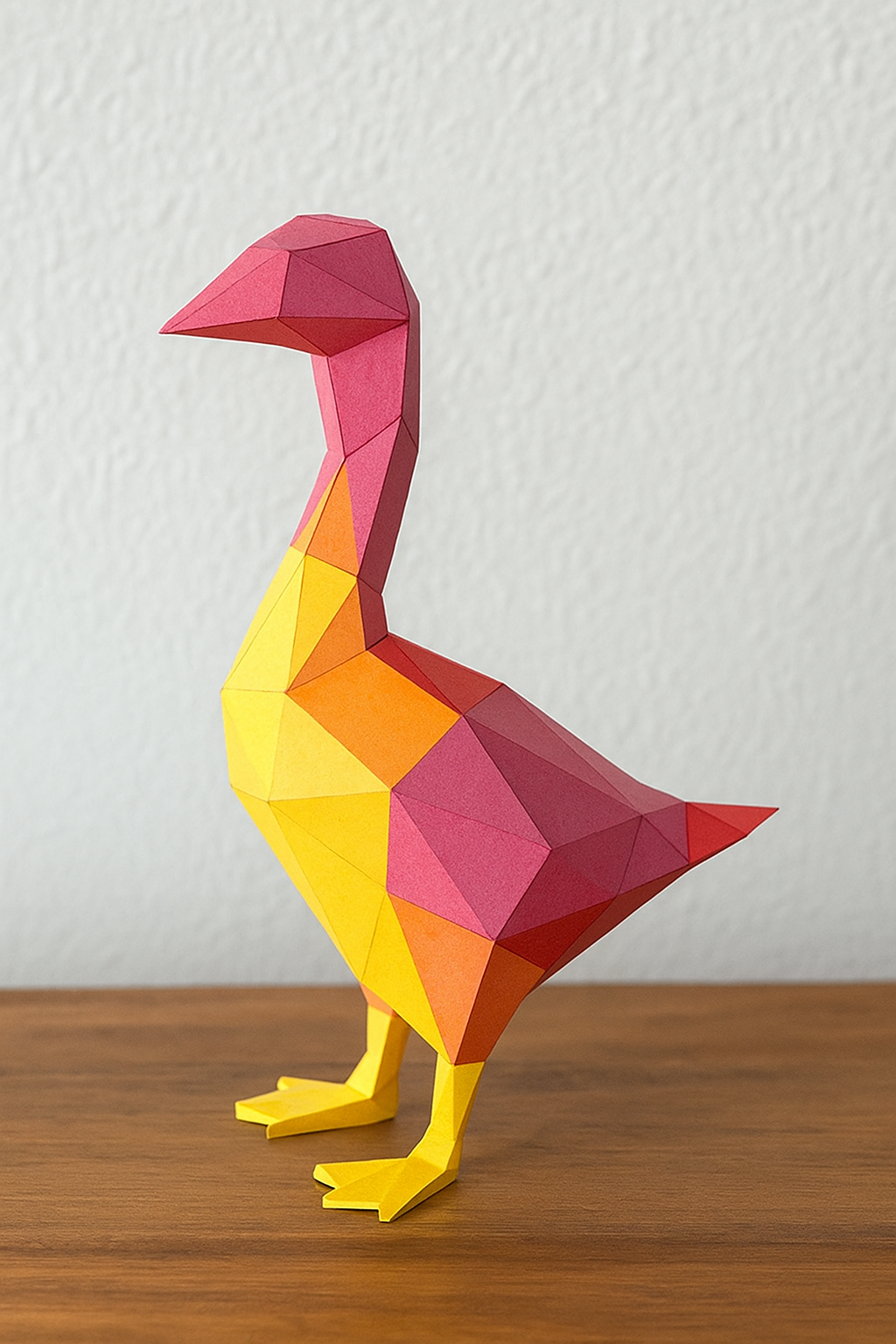 Figura constructor ganso poligonal de papel, manualidad 3D para montar 14x32x23 — PaperCraft DIY