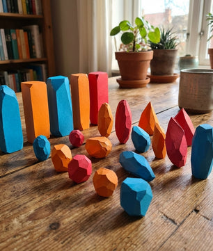 21 decorative stones papercraft, various shapes and sizes, 3D polygonal DIY paper kit for assembly, 273 parts – modern geometric decor - Mi tienda