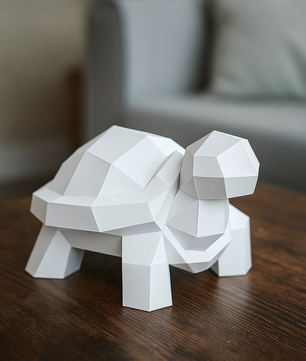 Figura constructor tortuga poligonal de papel, manualidad 3D para montar  21x20x30 — PaperCraft DIY, figura de cartón para decoración del hogar