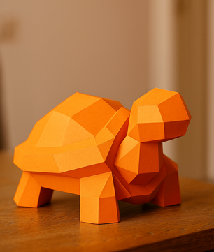 Figura constructor tortuga poligonal de papel, manualidad 3D para montar  21x20x30 — PaperCraft DIY, figura de cartón para decoración del hogar