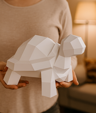 Figura constructor tortuga poligonal de papel, manualidad 3D para montar  21x20x30 — PaperCraft DIY, figura de cartón para decoración del hogar