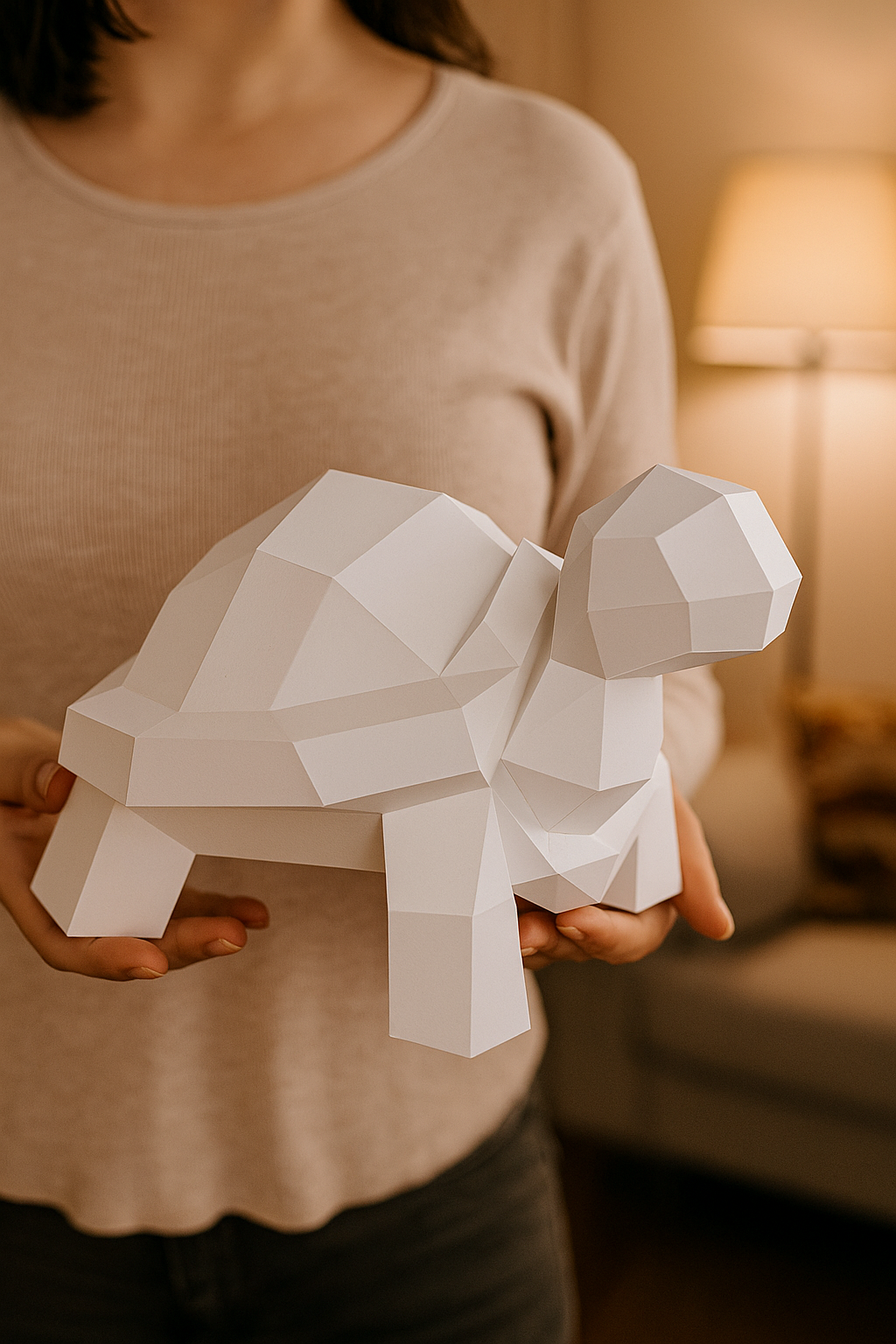 Figura constructor tortuga poligonal de papel, manualidad 3D para montar  21x20x30 — PaperCraft DIY, figura de cartón para decoración del hogar