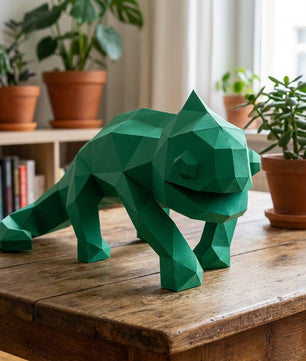 Chameleon Paper Sculpture - 34cm Large Lizard Decor - Low Poly Geometric Animal - 3D Papercraft Art - Modern Office Desk Decor - Reptile Gift - Mi tienda