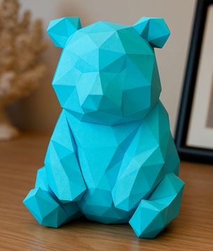 Figura constructor oso poligonal de papel, manualidad 3D para montar  26x21x21 — PaperCraft DIY PaperCraft DIY, hecha de cartulina de 180-200 g/m²