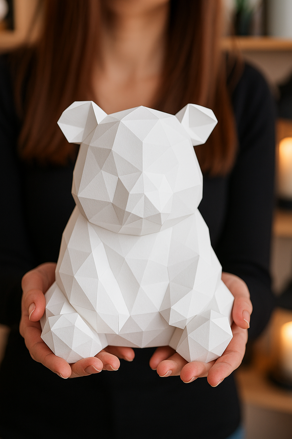 Figura constructor oso poligonal de papel, manualidad 3D para montar  26x21x21 — PaperCraft DIY PaperCraft DIY, hecha de cartulina de 180-200 g/m²