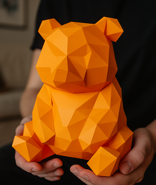 Figura constructor oso poligonal de papel, manualidad 3D para montar  26x21x21 — PaperCraft DIY PaperCraft DIY, hecha de cartulina de 180-200 g/m²