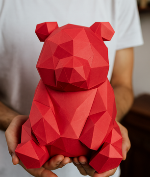 Figura constructor oso poligonal de papel, manualidad 3D para montar  26x21x21 — PaperCraft DIY PaperCraft DIY, hecha de cartulina de 180-200 g/m²
