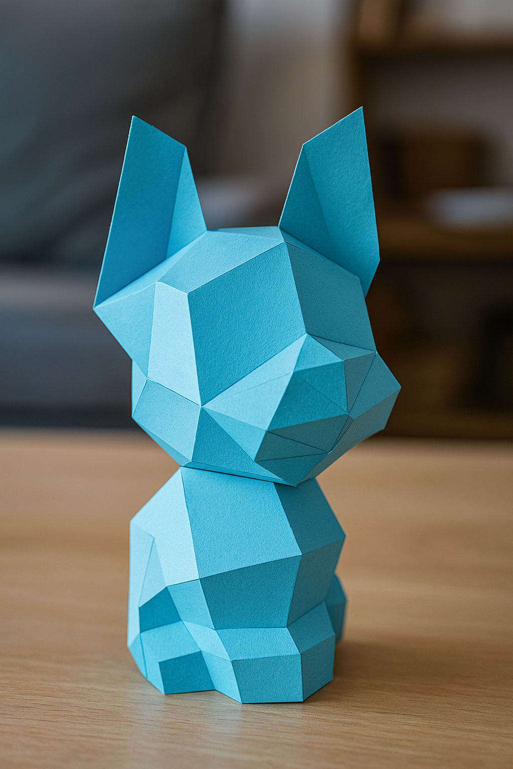 Figura constructor perro poligonal de papel, manualidad 3D para montar 30x18x19— PaperCraft DIY