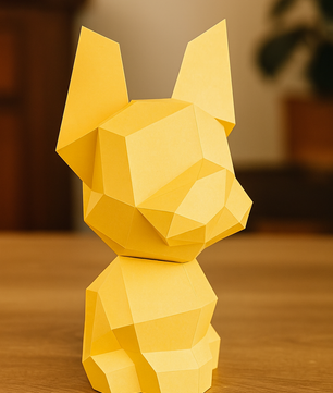 Figura constructor perro poligonal de papel, manualidad 3D para montar 30x18x19— PaperCraft DIY