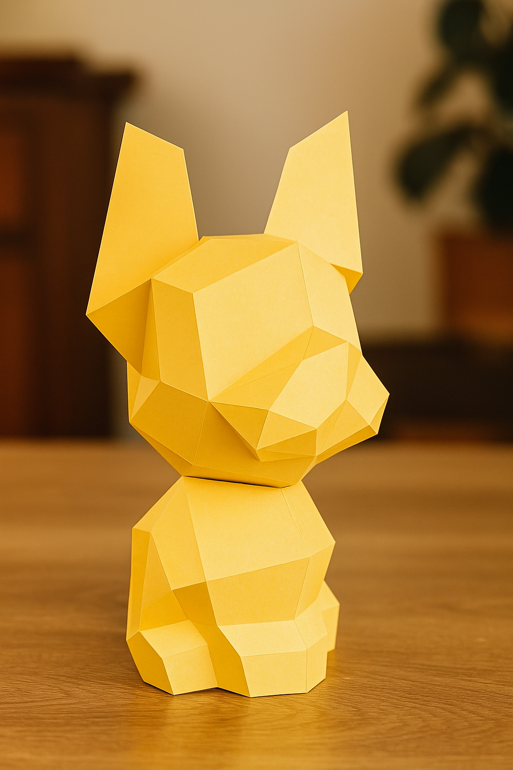 Figura constructor perro poligonal de papel, manualidad 3D para montar 30x18x19— PaperCraft DIY