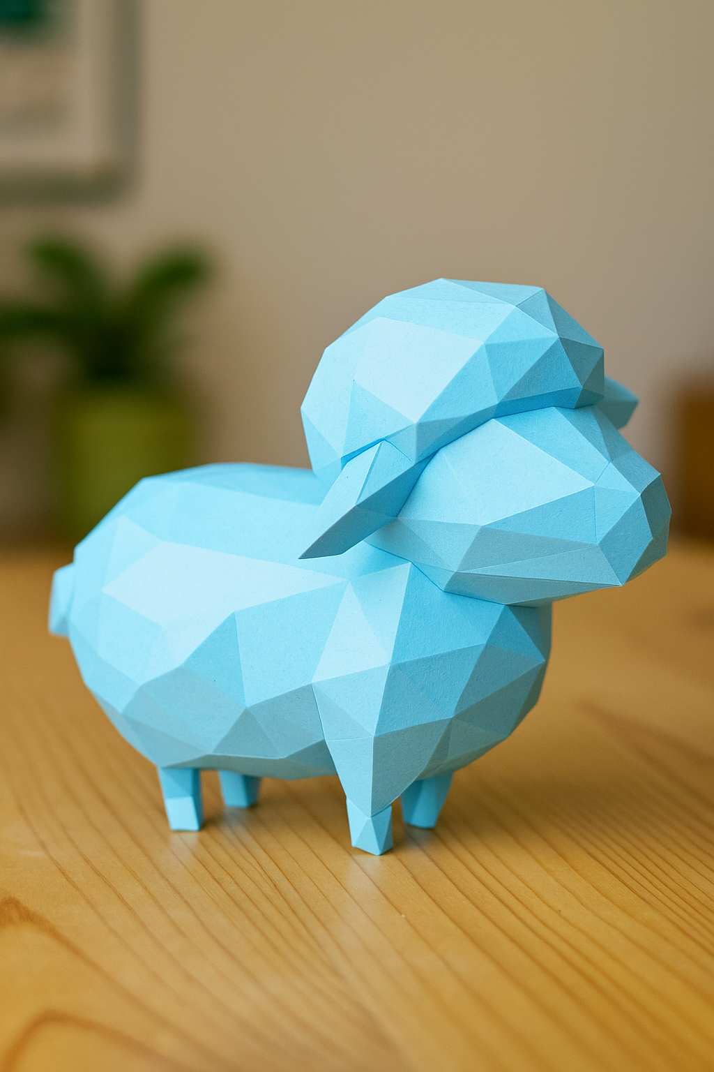 figura 3D de oveja poligonal de papel para montar, manualidad creativa  18x25x29 - Kit PaperCraft DIY