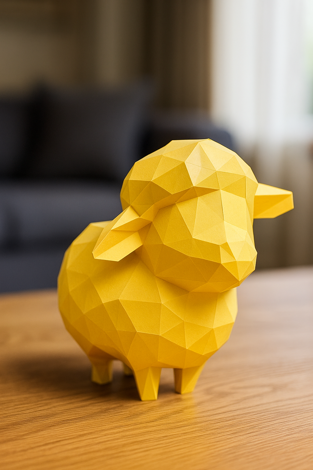 figura 3D de oveja poligonal de papel para montar, manualidad creativa  18x25x29 - Kit PaperCraft DIY