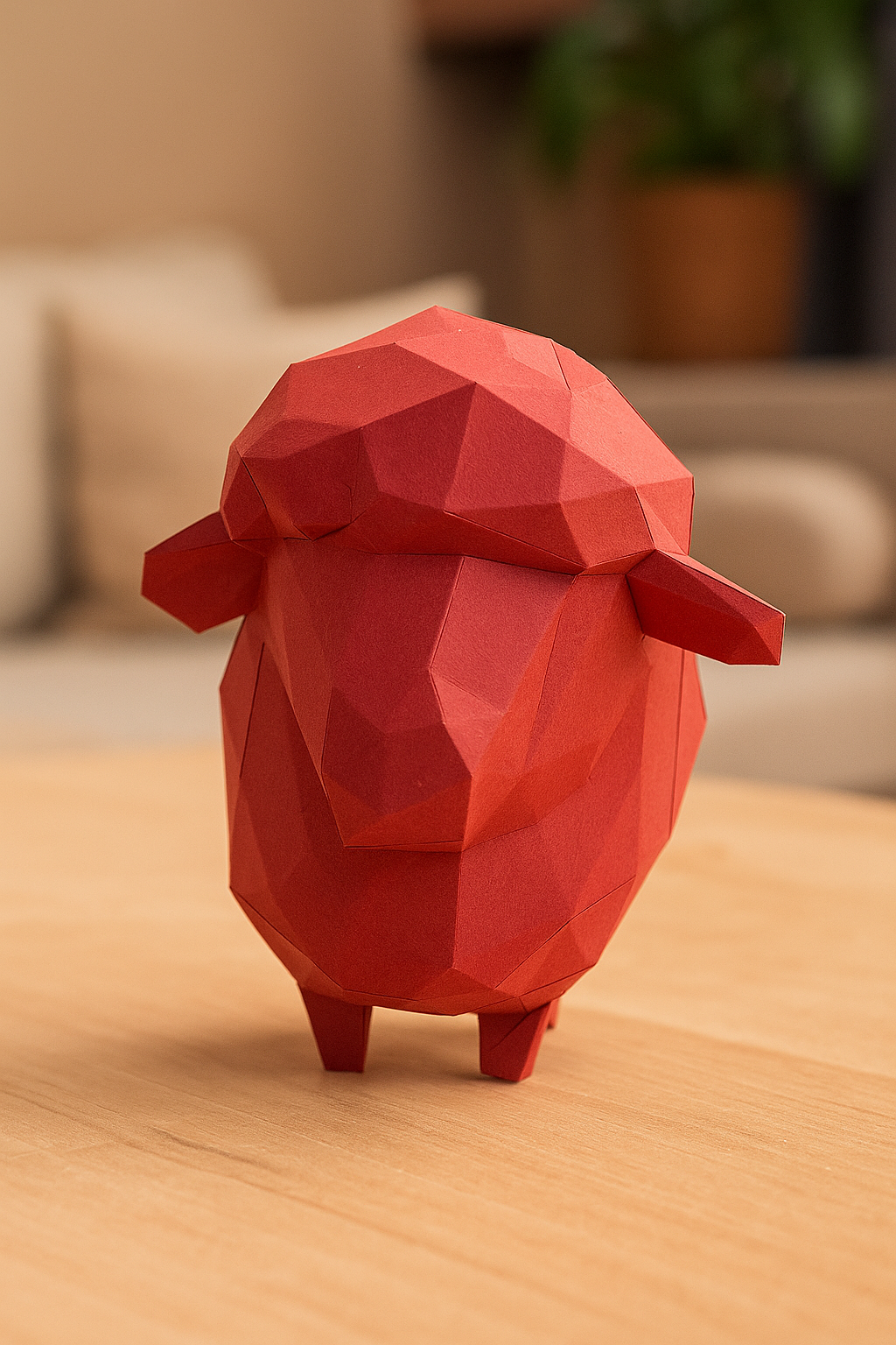 figura 3D de oveja poligonal de papel para montar, manualidad creativa  18x25x29 - Kit PaperCraft DIY