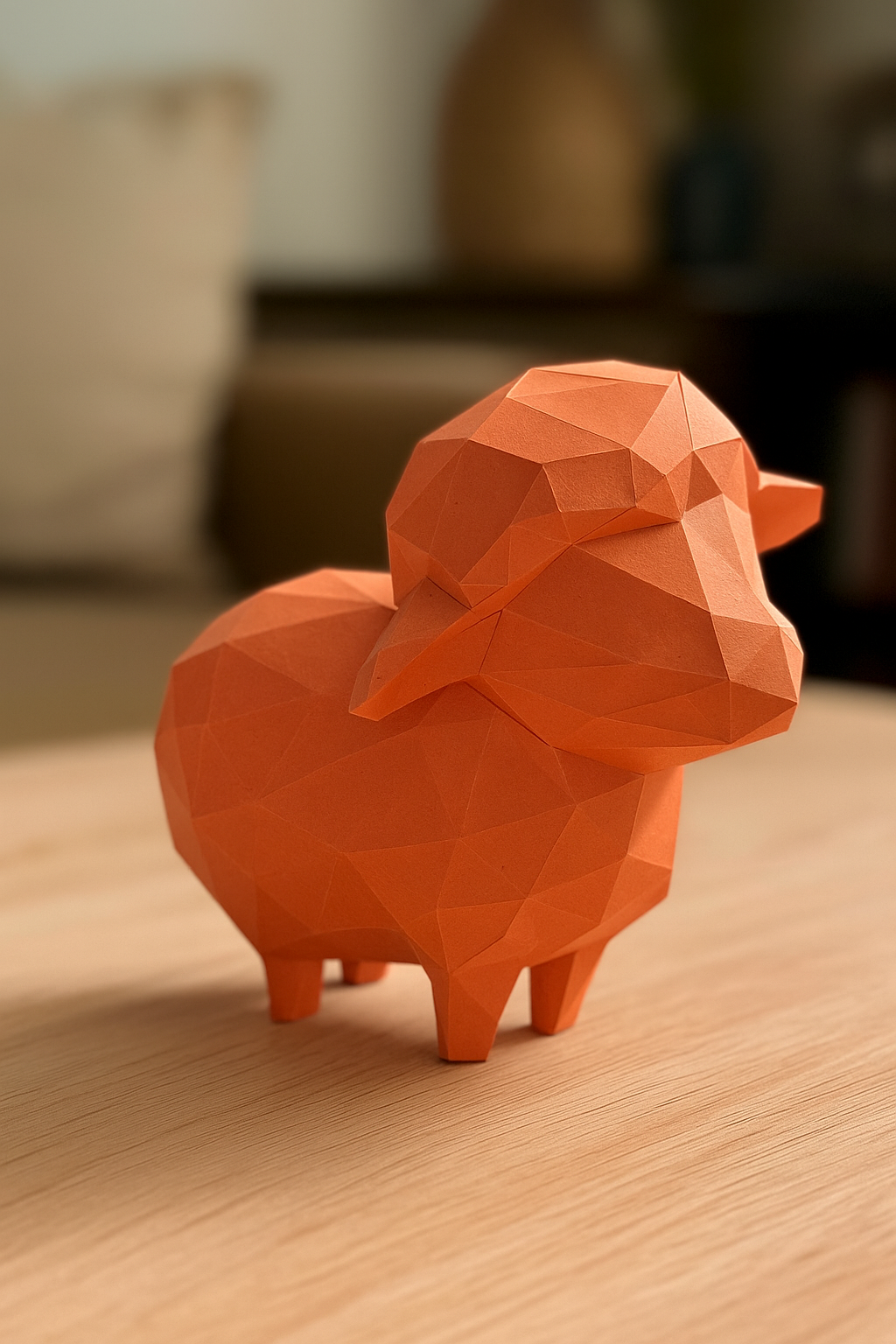 figura 3D de oveja poligonal de papel para montar, manualidad creativa  18x25x29 - Kit PaperCraft DIY