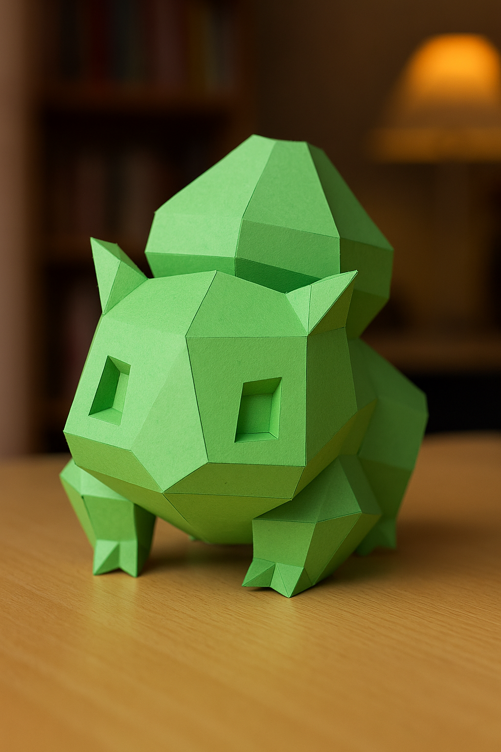 Polygonal paper Bulbasaur craft kit, 3D DIY papercraft model 23x20x19, creative cardboard decor - Mi tienda