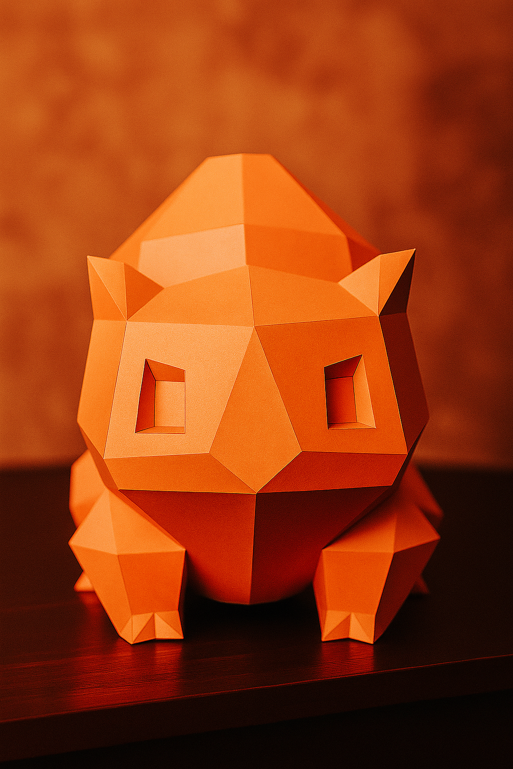 Polygonal paper Bulbasaur craft kit, 3D DIY papercraft model 23x20x19, creative cardboard decor - Mi tienda