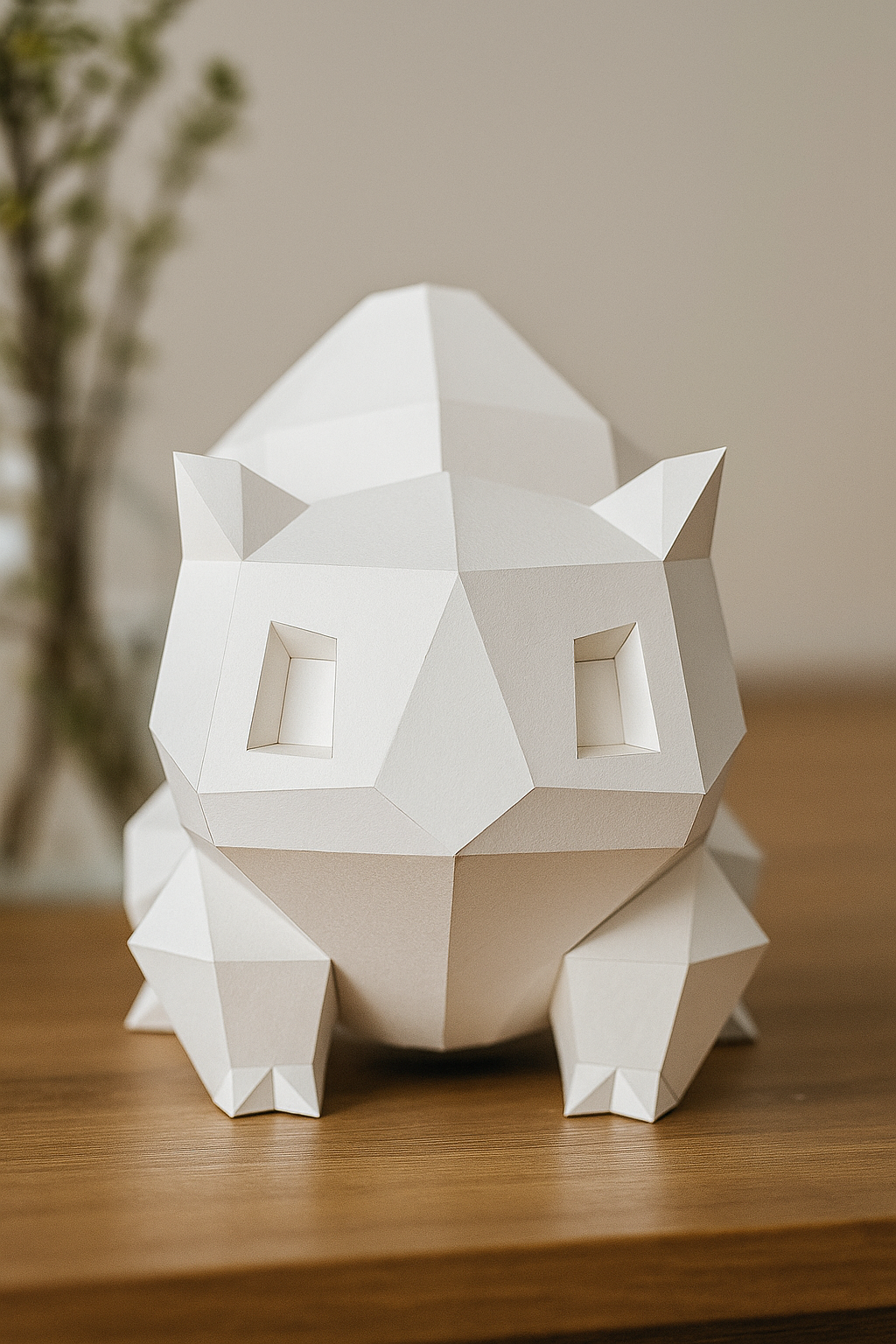 Polygonal paper Bulbasaur craft kit, 3D DIY papercraft model 23x20x19, creative cardboard decor - Mi tienda