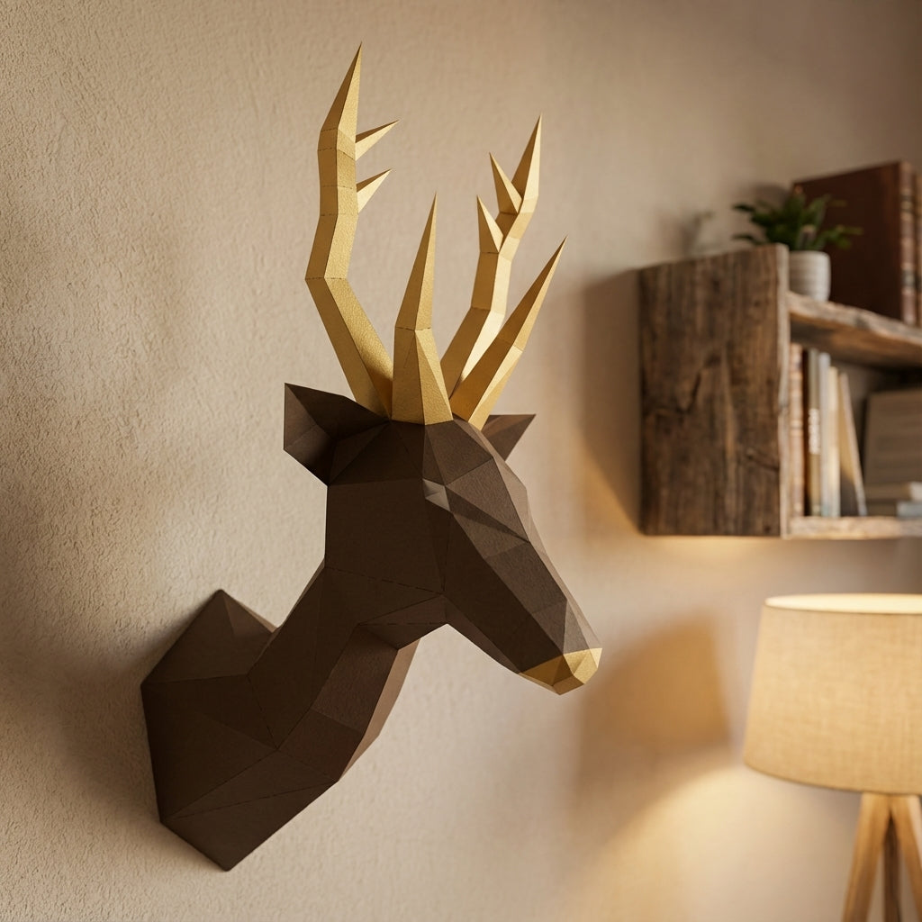 Astronauta pequeño en cohete 3D, figura de papel poligonal para manualidades, 42x32x11 – Manualidad DIY, escultura geométrica moderna para decoración de pared