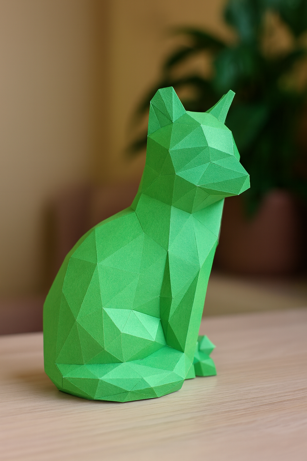 Fox polygonal paper figure for assembly 20 x 16 x 28 – papercraft DIY kit, modern cardboard sculpture, creative geometric home decoration - Mi tienda