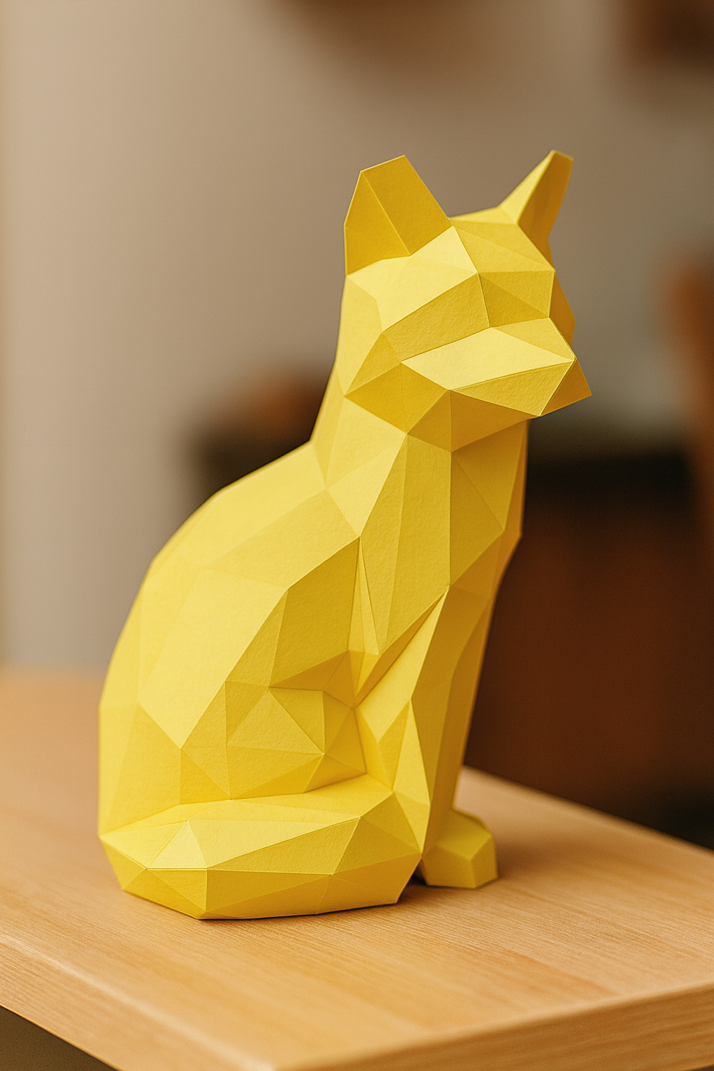 Fox polygonal paper figure for assembly 20 x 16 x 28 – papercraft DIY kit, modern cardboard sculpture, creative geometric home decoration - Mi tienda
