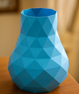 Jarrón de papel decorativo 3D 21 x 16 x 17 – recipiente poligonal para ensamblar, manualidad DIY, papel de 180 g, decoración moderna para el hogar